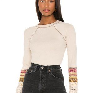 Free People - In the Mix Cuff Top - Small - NWT